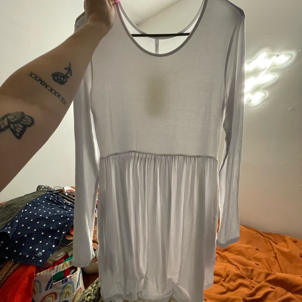 Longyuan White Dress. Brand new with tags. Has pockets